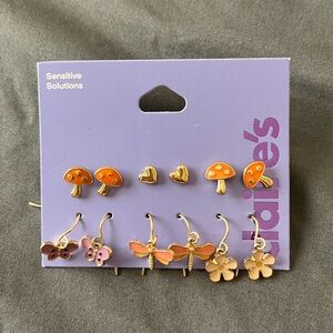 Claire’s Sensitive Solutions Garden Theme Earring Pack, Earth Tone, NWT